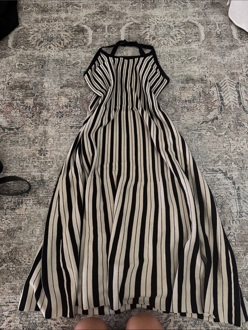 A new day small black and cream midi dress